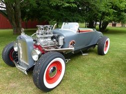 Hot-Rod Car on green grass
