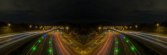 Night lights on the highway