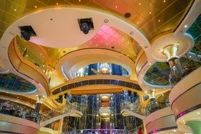 Ornate contemporary interior of Cruise Ship