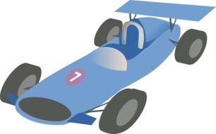 drawing of a blue racing car
