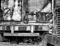old ruck in black and white