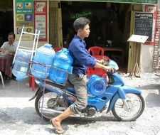 water delivery by scooter