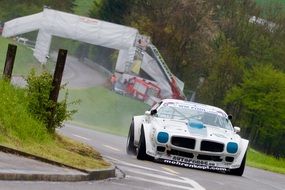 Racing mustang car on a road