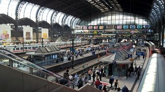 panoramic view of the train station in hamburg