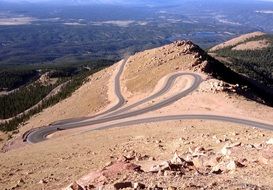 panoramic views of the winding road among the colorado landscape