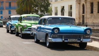 Different and colorful cars in Havana