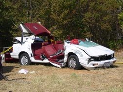 white car after an accident