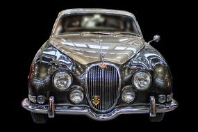 Vintage car on a black background