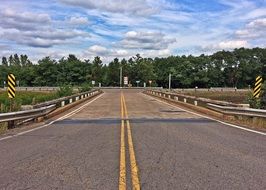 Asphalt road on a bridge