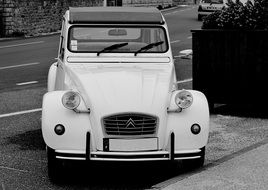 Vintage white automobile