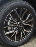 Black wheel of a Honda car