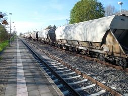 Freight train on the railway