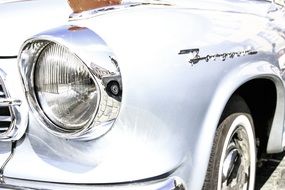 white chromed retro car