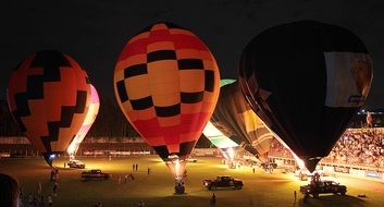 picture of the hot Air Balloons on a stadium