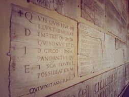 Wooden boards with inscriptions in Rome