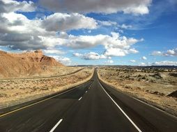 landscape of Road Highway and cloudy Sky