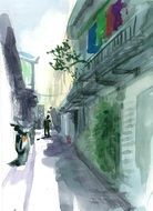 Watercolor Sketch drawing