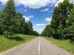 Landscape with the road in the beautiful countryside