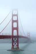 golden gate bridge in fog, usa, california, san francisco