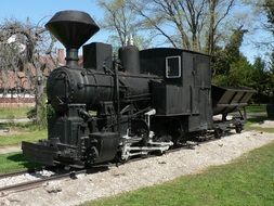 black steam locomotive