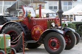 vintage tractor on display