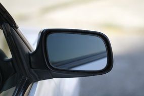 the side mirror of the car