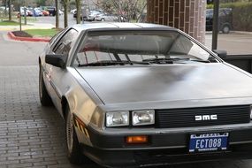 Shiny Delorean jmc-12 car on the pavement