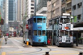 double decker trams in Hong Kong