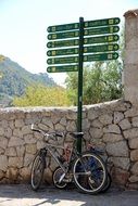 bike under the road signs