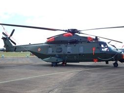 Military Helicopter is ready for flight