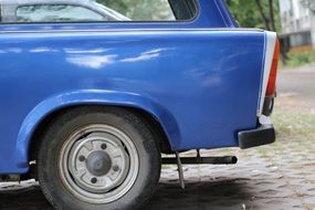 blue trabant like a retro car
