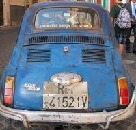 Blue Historical Fiat Cinquecento car