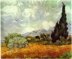 Wheat Field with Cypresses, Oil Painting by Van Gogh