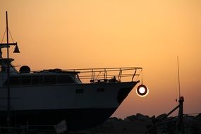 Ship at the Evening Sunset