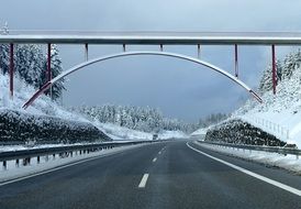 Snow Road and Bridge