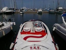 speed boat in the port in Slovenia