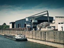 Rhine ship in a port