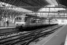 Train in station building, netherlands, Amsterdam