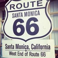 Route 66 H santa monica road sign