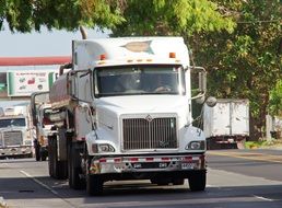 Trucks on a road