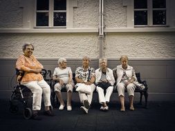 pensioners sitting on the bench