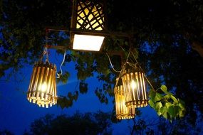 picture of the lighting lanterns at night