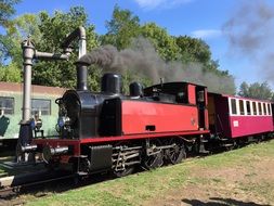 smoke from a retro locomotive pipe