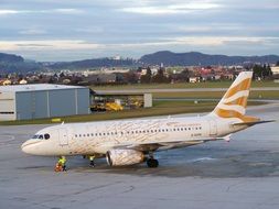Aircraft in airport, austria, Salzburg