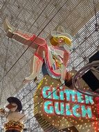 glitter gulch street sign on Freemont Street, usa, nevada, Las Vegas