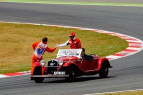 vintage racing car on Race Track