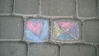 chalk drawings on the pavement