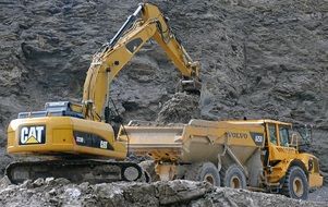 Excavators Truck on a dirt