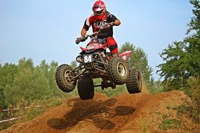 Quad biker in a jump