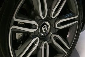 logo "Bentley" on a wheel close-up